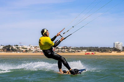Man kite surfing in Alvor
