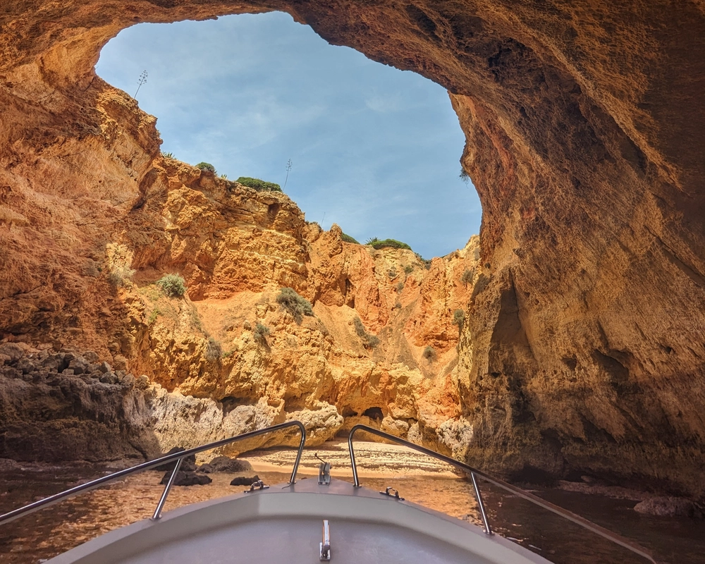 Carvoeiro cave opening viewed during a boat tour