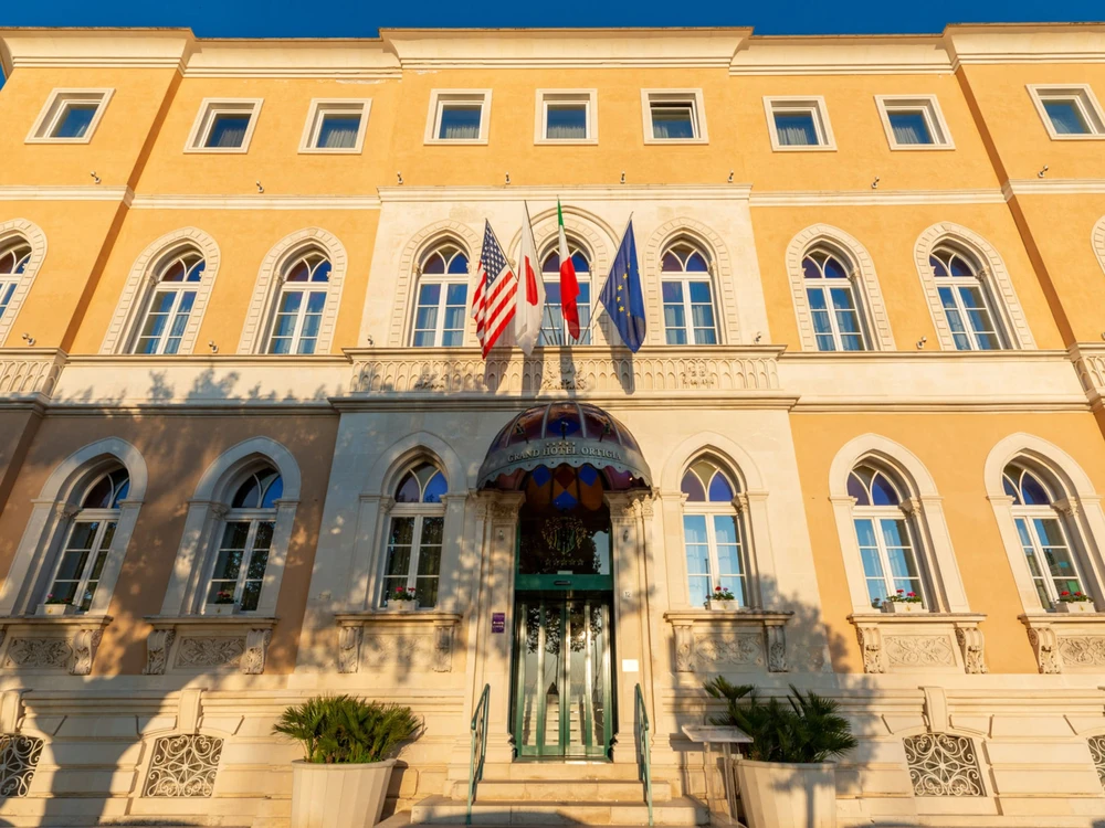 Exterior of the Grand Hotel in Ortigia