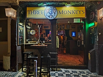 Entrance of Three Monkeys bar in Lagos