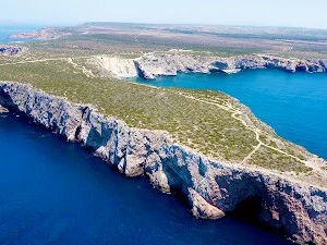 Aerial view of Ponta da Atalaia in Sagres